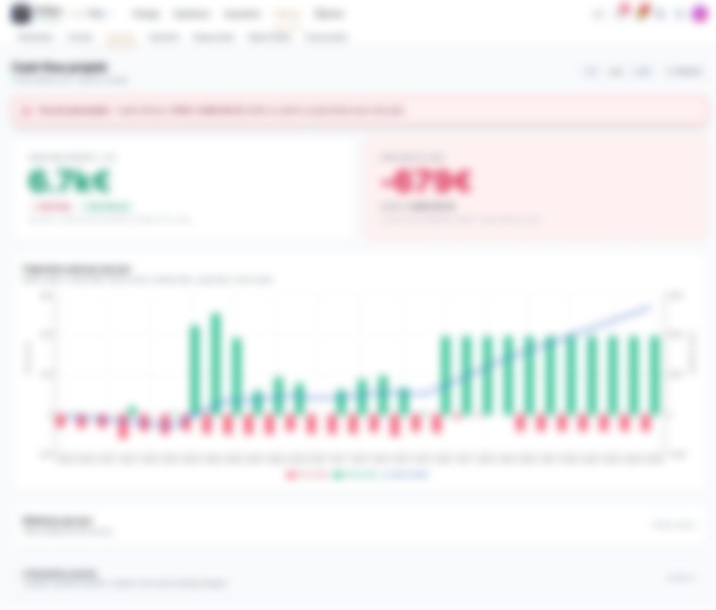 Cash-flow — cycle de paiement et rapprochements (capture floutée)